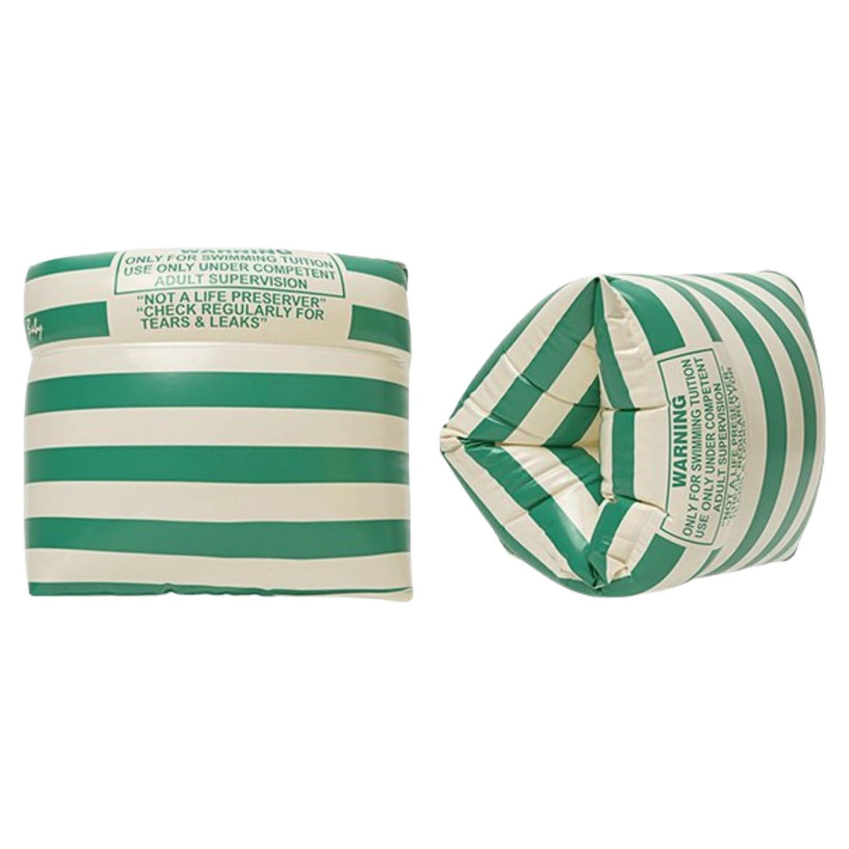BAITEMJIA Arm Floaties in green stripe for secure pool flotation.