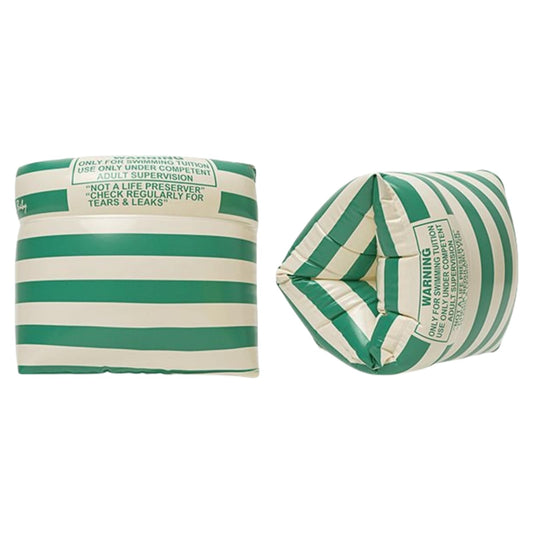 BAITEMJIA Arm Floaties in green stripe for secure pool flotation.