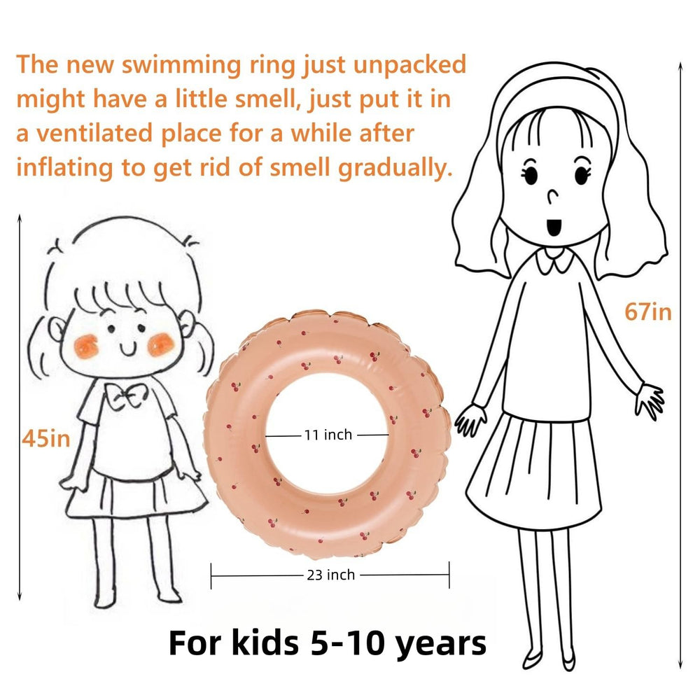 BAITEMJIA inflatable swim ring shows 23 inch diameter for quick setup and safe flotation