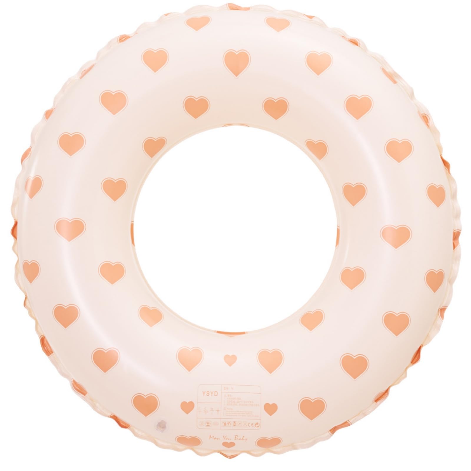 BAITEMJIA Love Heart pool float for kids, durable and easy to spot in water.