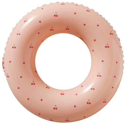 BAITEMJIA pool float for kids 5-10 in cherry, comfortable inner diameter for safe fun.