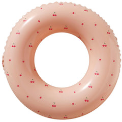 BAITEMJIA pool float for kids 5-10 in cherry, comfortable inner diameter for safe fun.