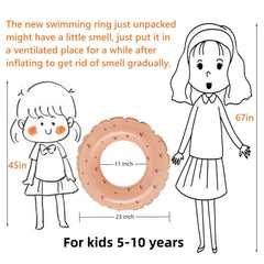 BAITEMJIA swim ring for kids stripes yellow ideal for beach and pool