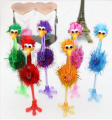 Close-up of BAIVYLE Flamingo Pens showing soft marabou feathers and detail.