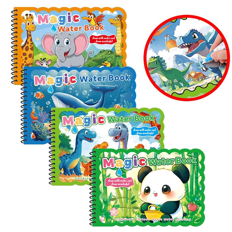 Baiyigs water coloring book Ocean World page for toddlers with vivid, water-activated art.