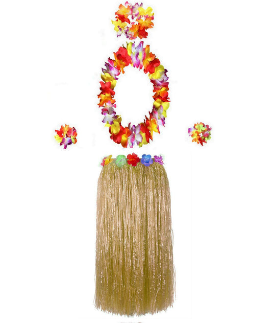 BAJOTAL Hawaiian Luau grass skirt 32inch in straw color for festive dancing