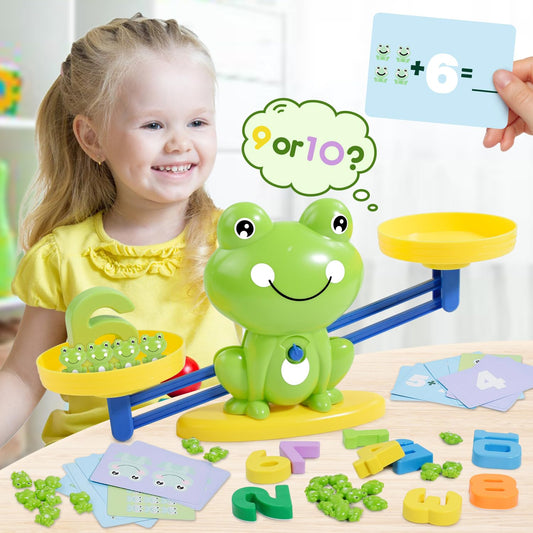 BAKAM Frog Balance Scale Toy cards boost counting practice and number recognition