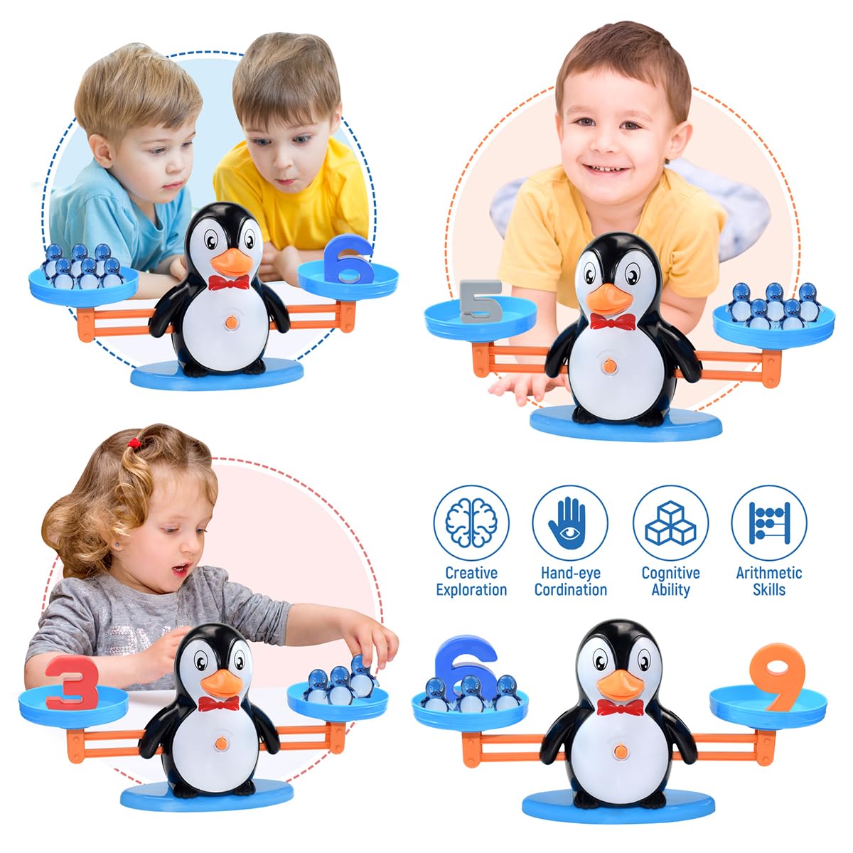 BAKAM Penguin Balance Scale durable ABS plastic built for long-lasting classroom use