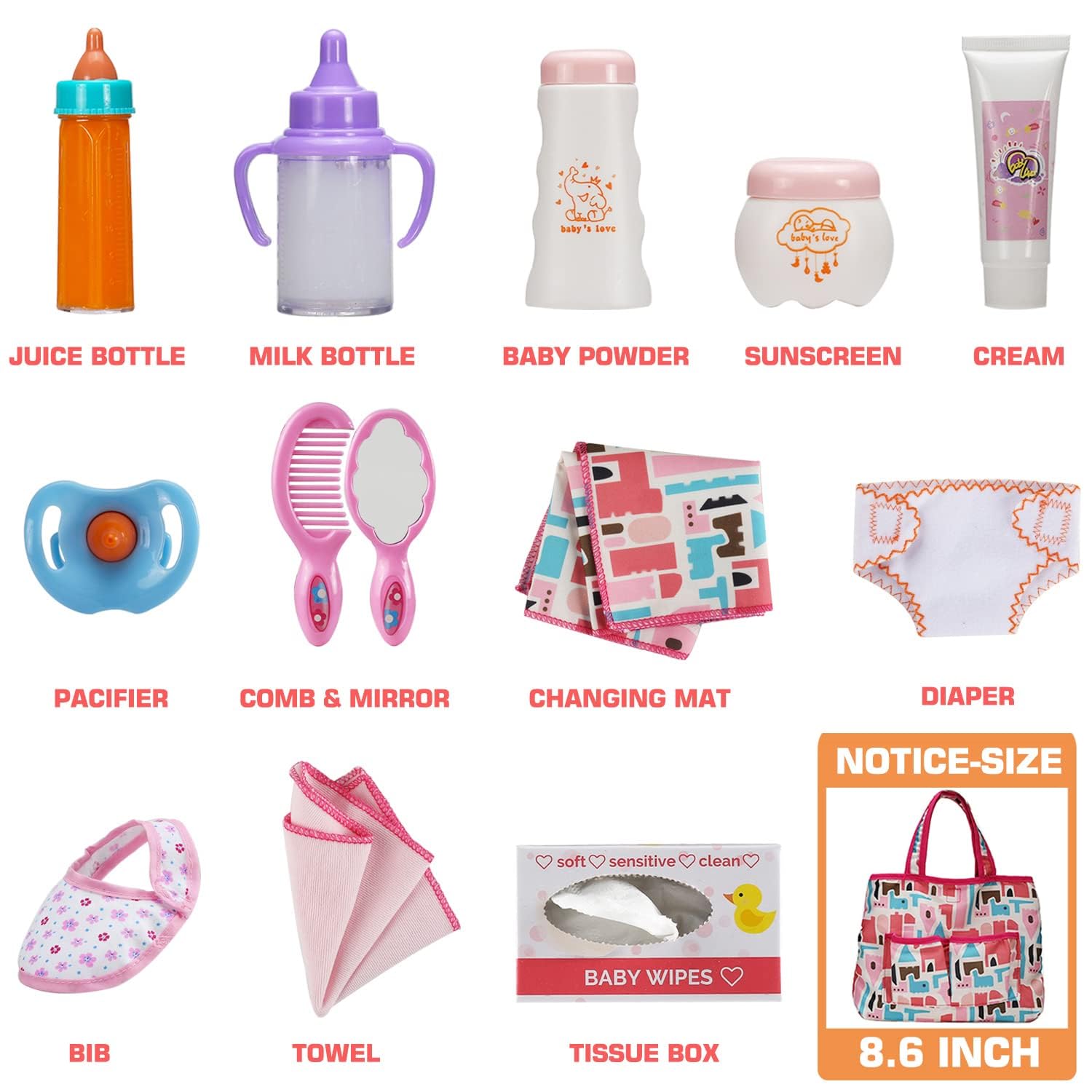Bakatatoyz disappearing bottles set for realistic feeding imagination.