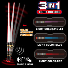 Bakatatoyz extendable swords measure 18-33 inches for versatile dueling setups.