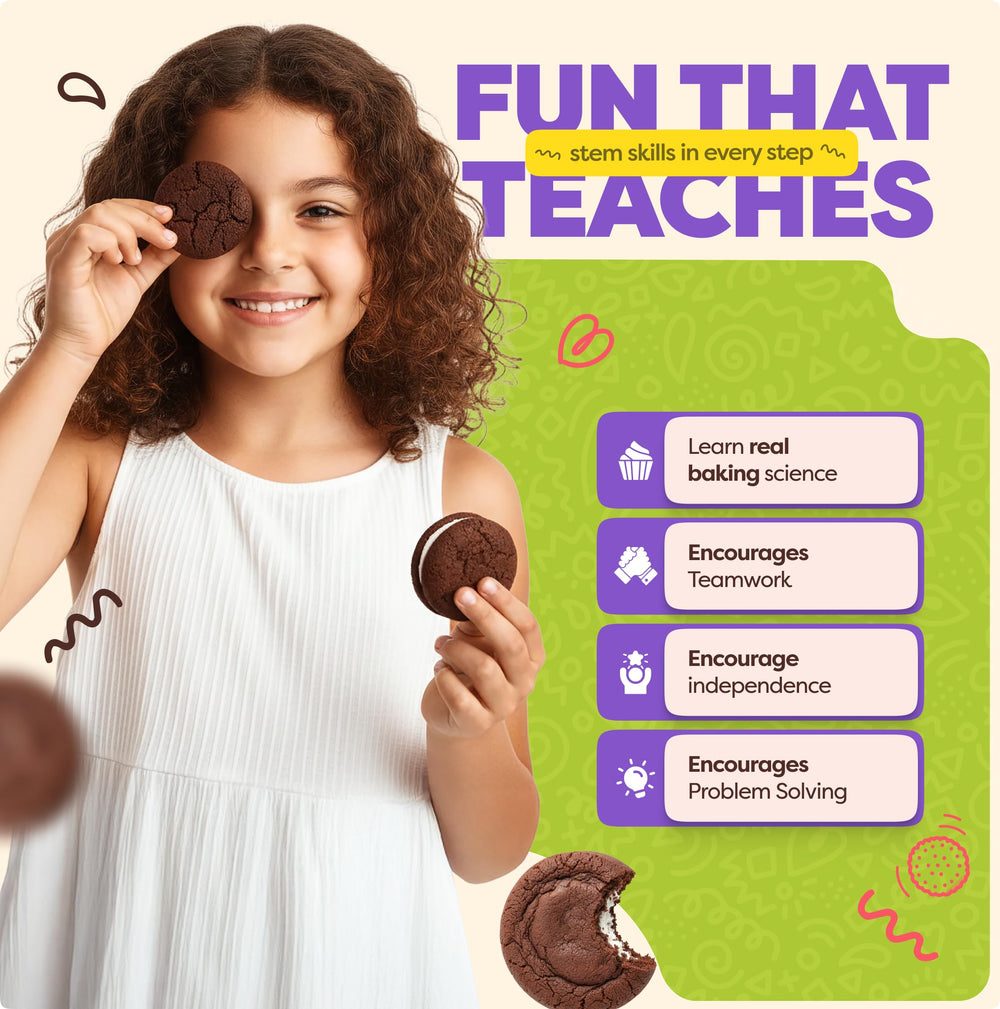 Baketivity Kids baking for parties demonstrates fun, supervised kitchen activity.