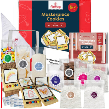 Baketivity Masterpiece Cookies Kit setup for kid-friendly baking