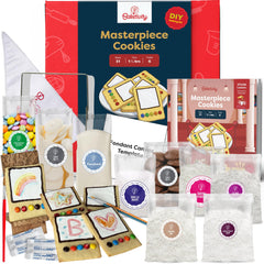 Baketivity Masterpiece Cookies Kit setup for kid-friendly baking