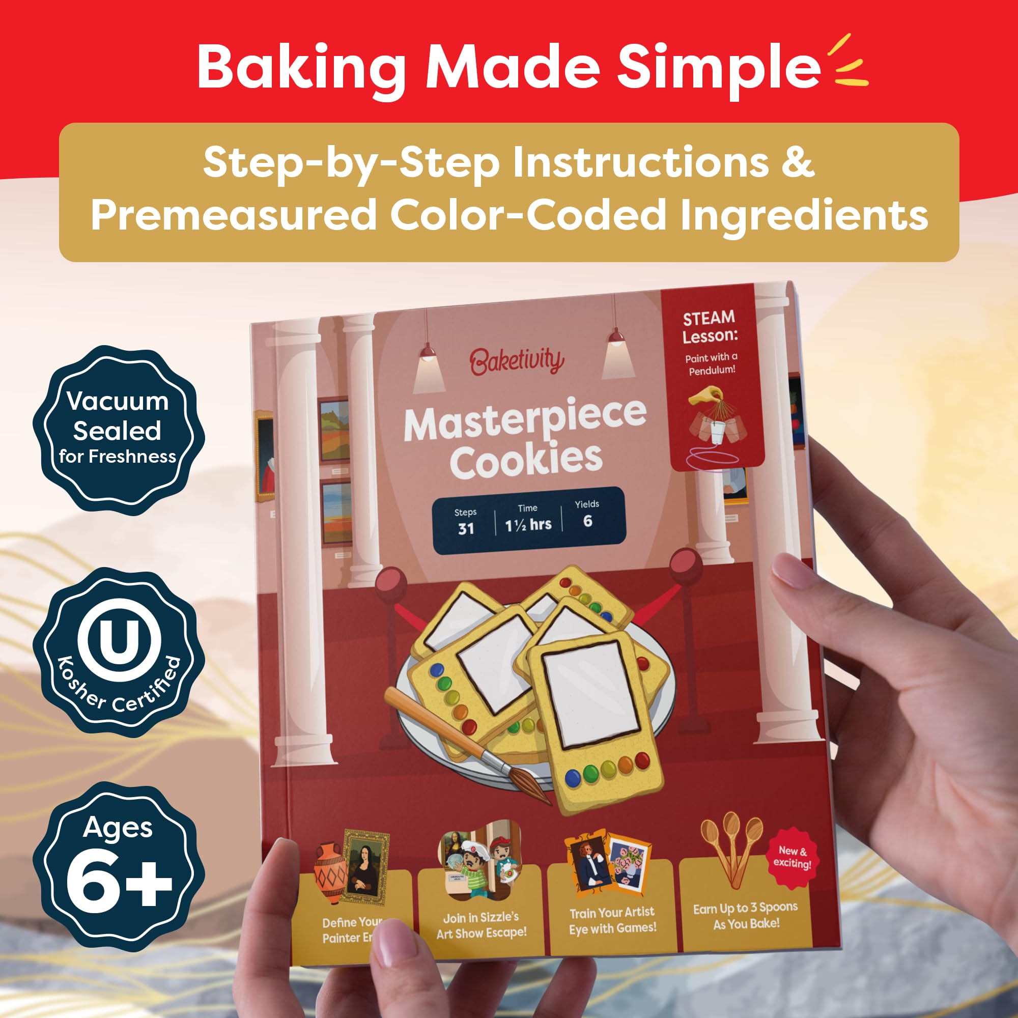 Step-by-step Baketivity instructions booklet for guided baking