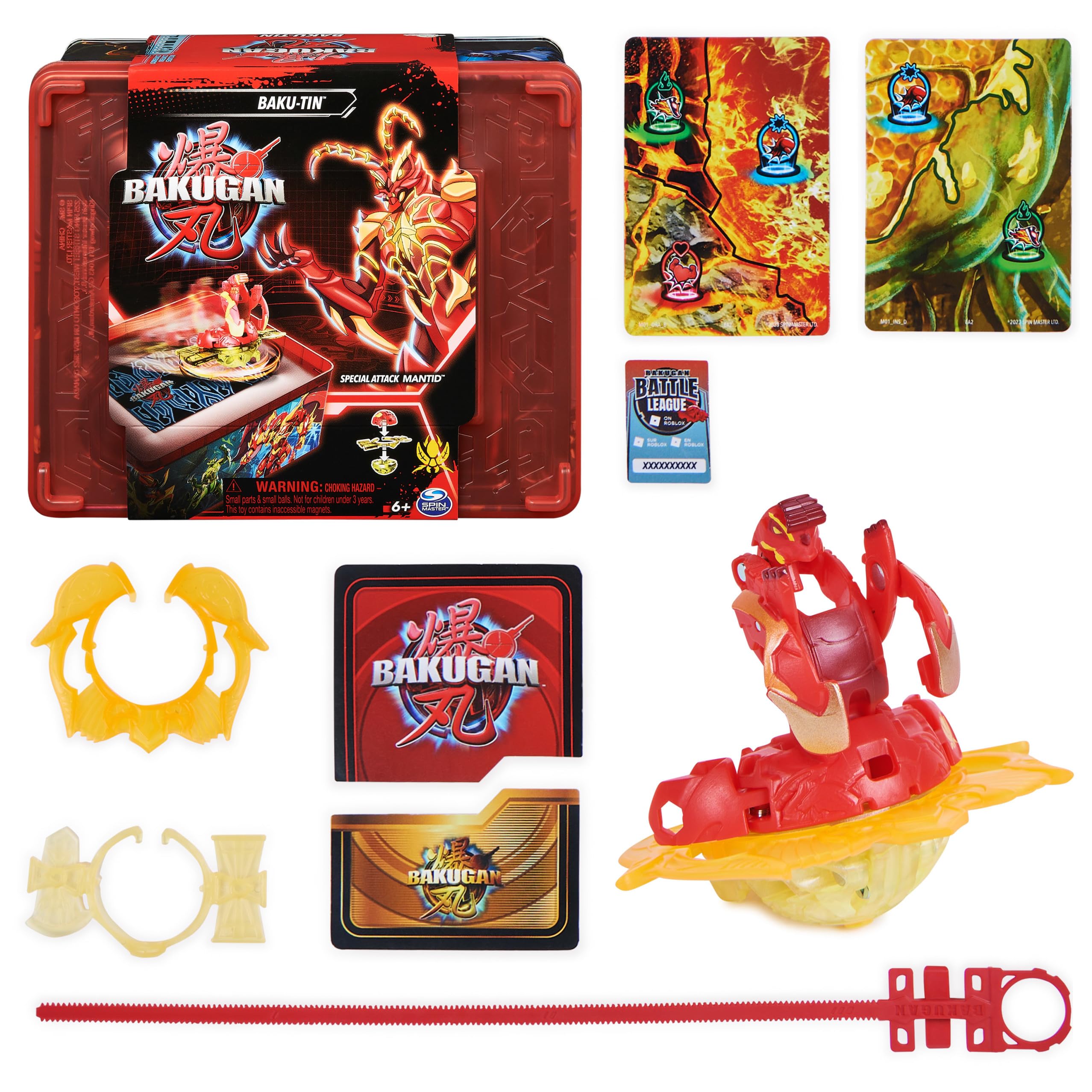 Bakugan Baku-tin opened lid creates a ready battle space on the go