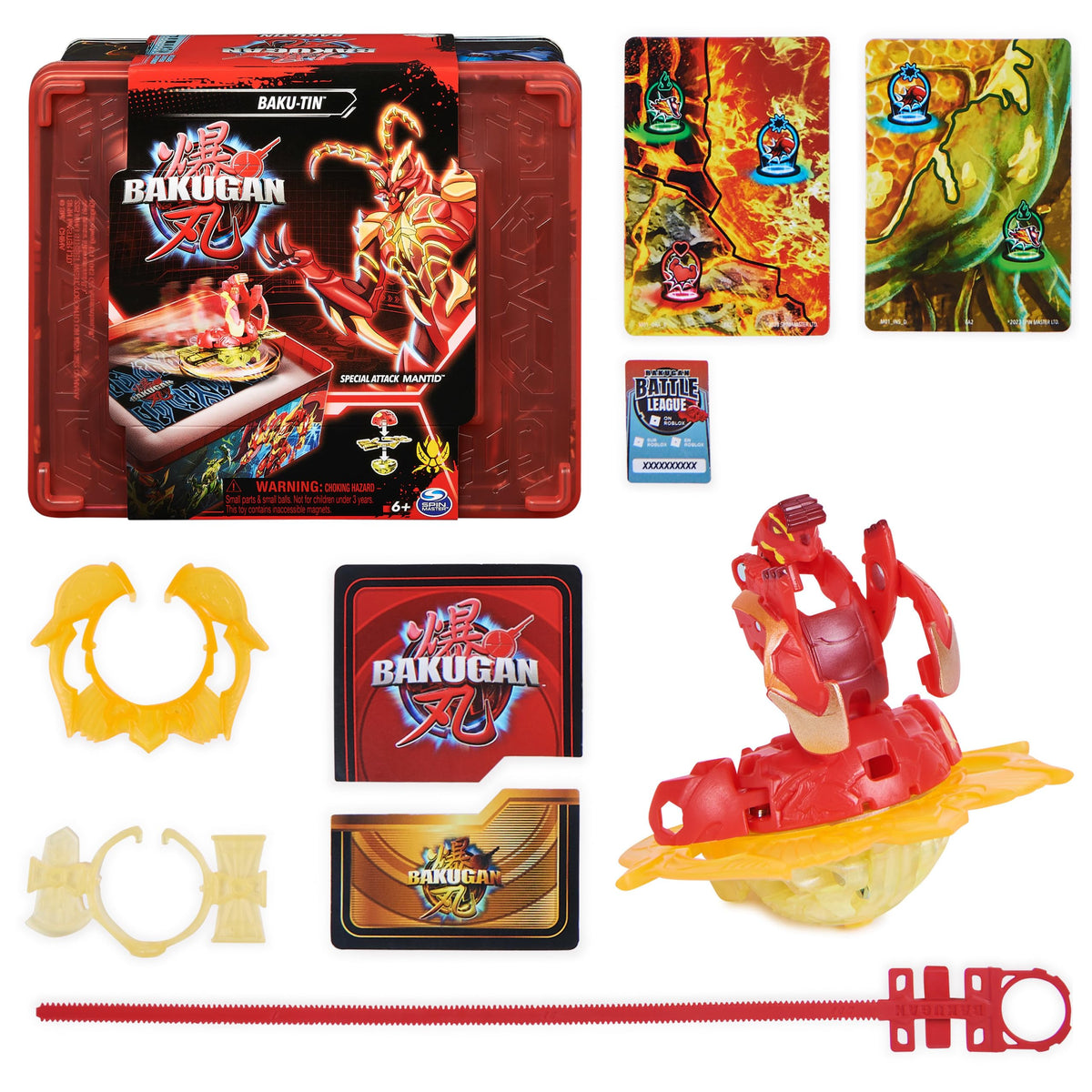 Bakugan Baku-tin opened lid creates a ready battle space on the go