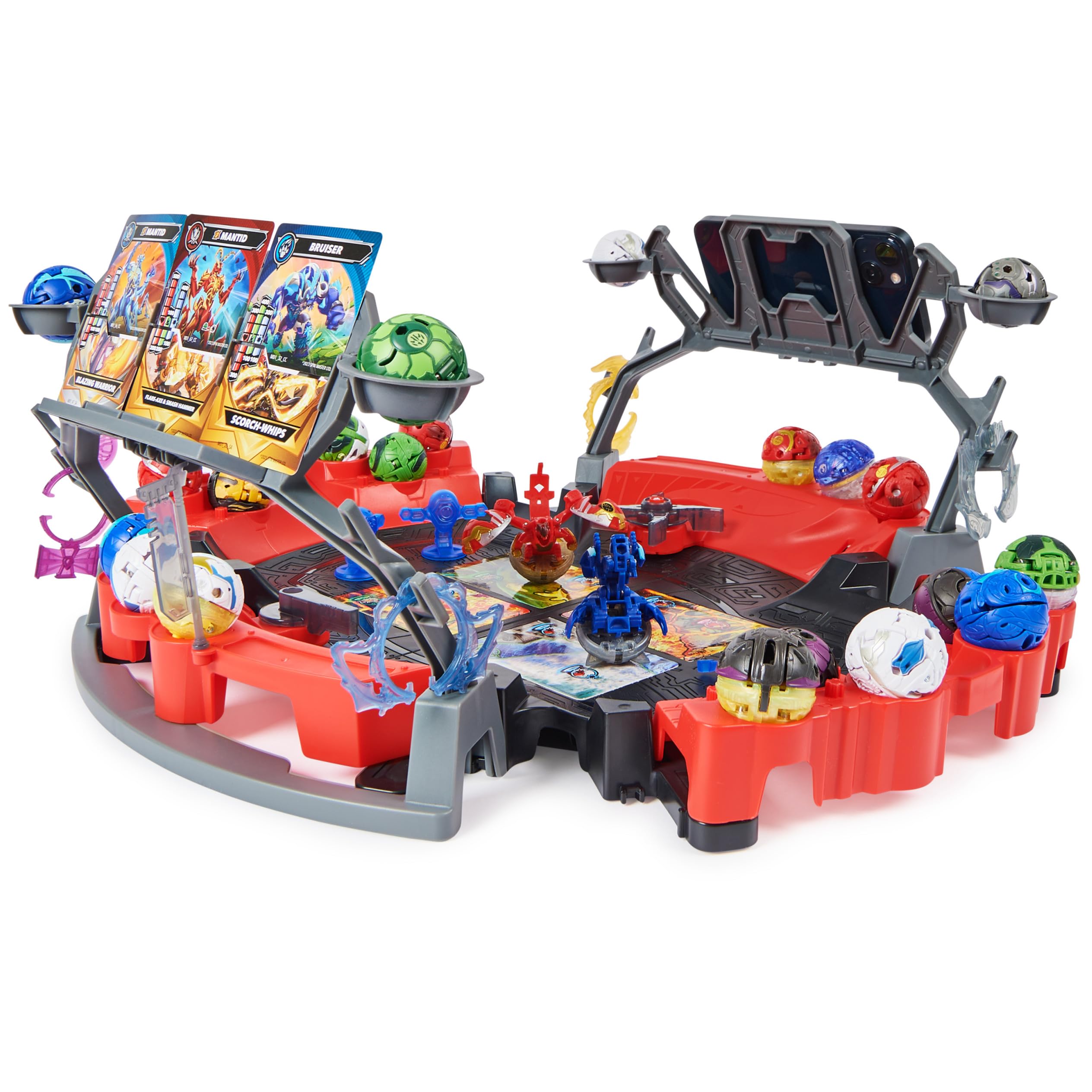 Gate Cards trigger transformations during Bakugan battles in the arena.