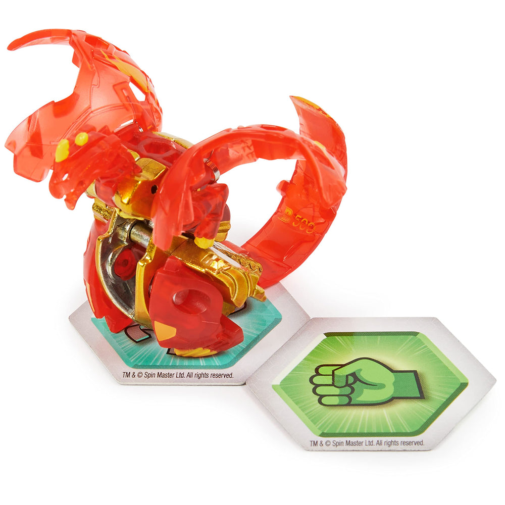 Platinum finish on Dragonoid Red highlights bold detailing and durability.