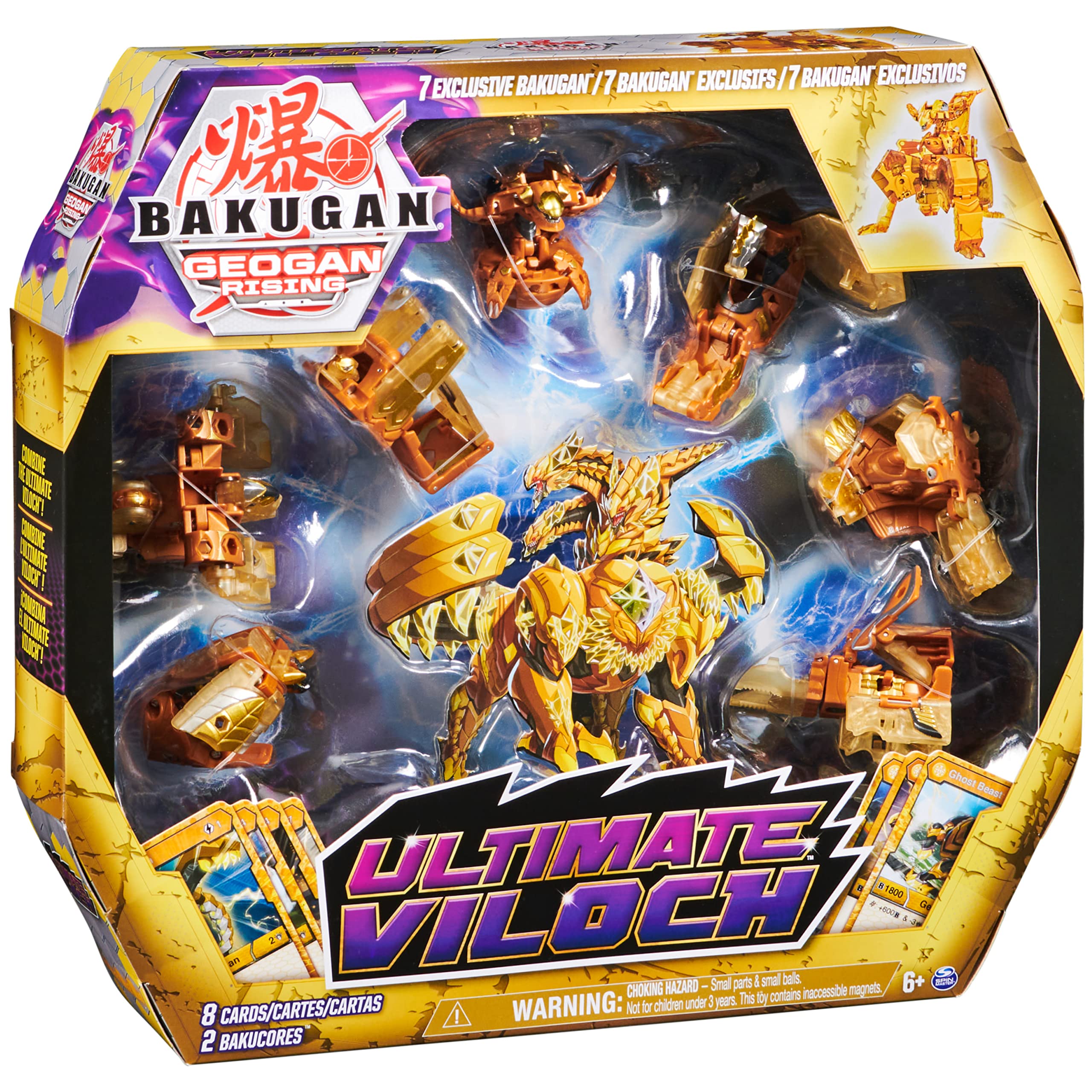 Bakugan Ultimate Viloch Geogan-6 in battle-ready pose with pop-open action.