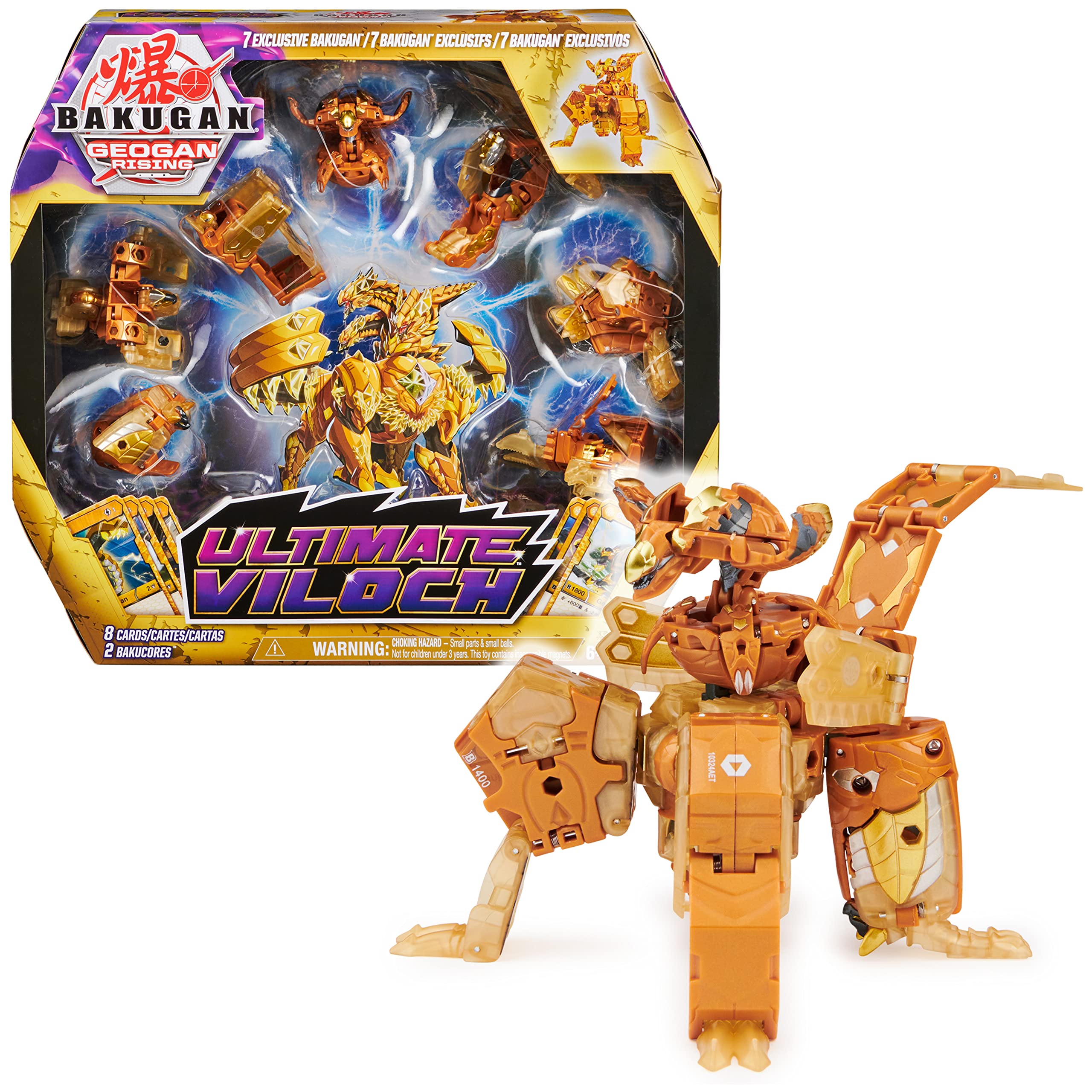 Bakugan Ultimate Viloch Gold Core with glossy detailing ready for battle display.