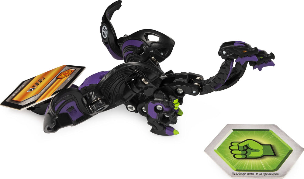 Bakugan Ultra Nillious detailed figure close-up showcases sculpted armor and crisp graphics.