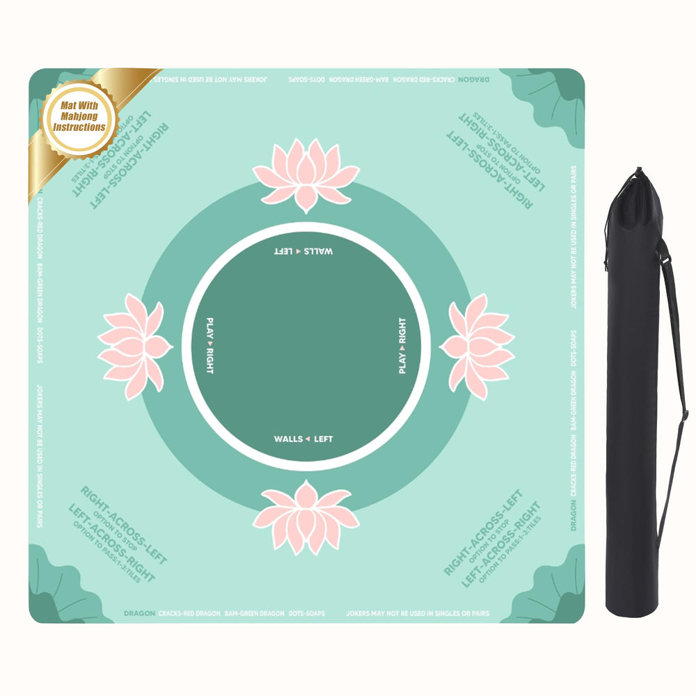BALAPET Mahjong mat with green pattern for smooth, focused play.