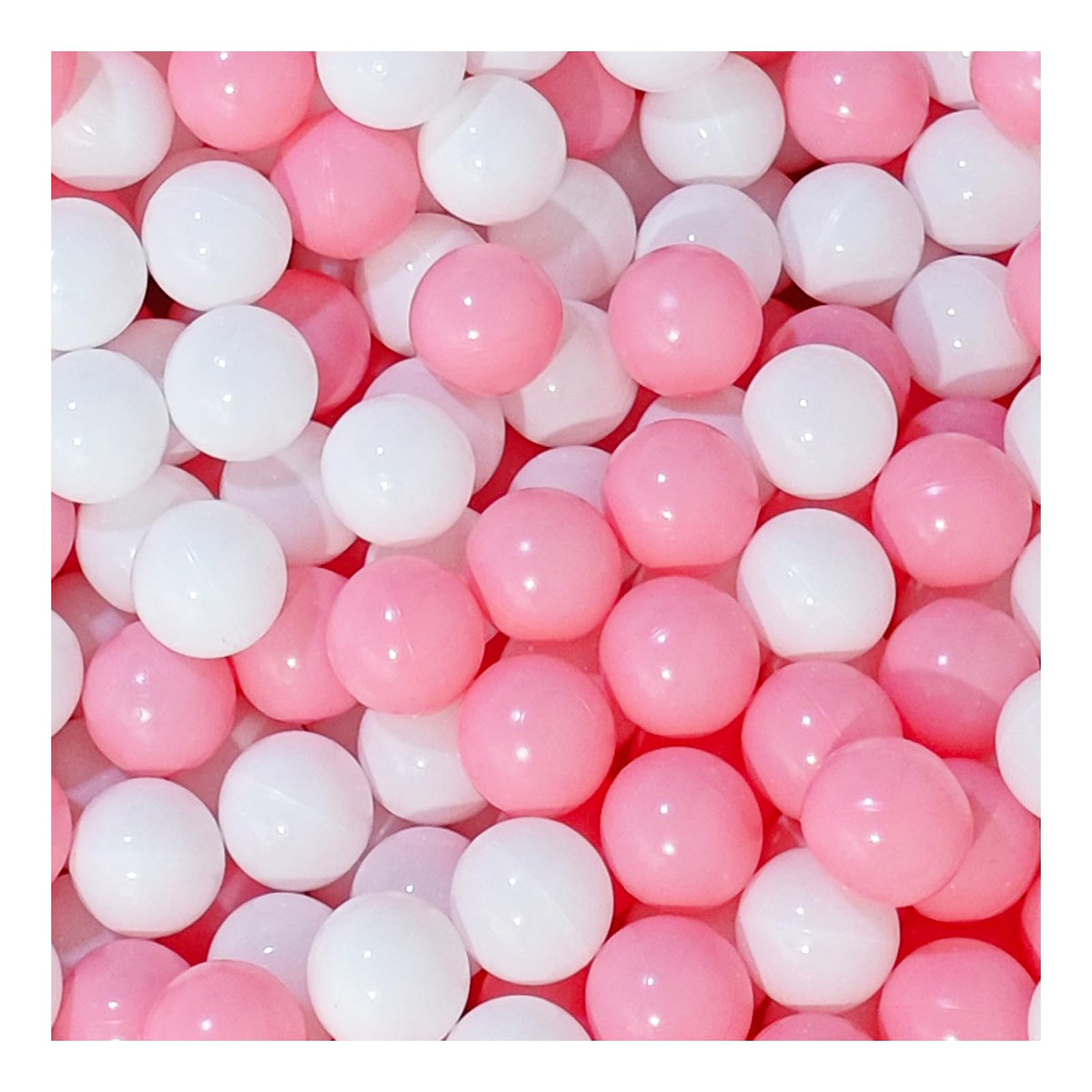 2.2in Ball Pit Balls in pink and white for safe, engaging toddler play.