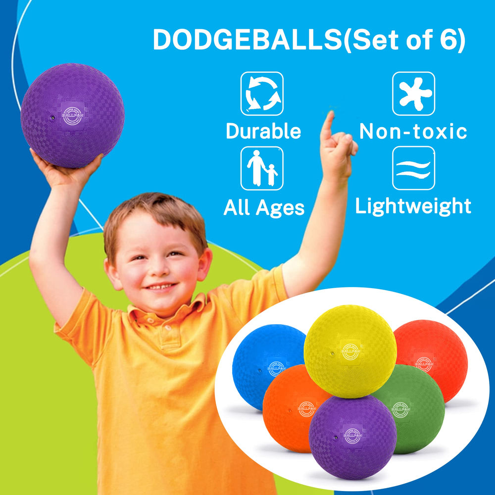 BallFUN 7-inch red dodgeball with easy grip for quick throws
