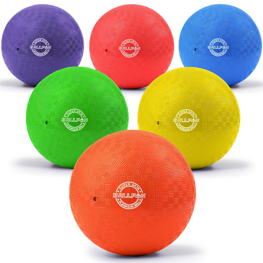 BallFUN 8.5 inch dodgeballs six-pack in bright colors for indoor or outdoor play
