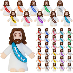 Bamamon 30pc little Jesus figures in assorted colors for Easter decor and gifts