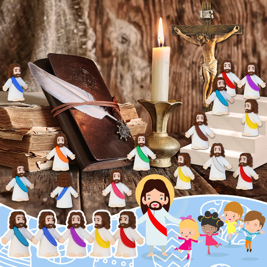 Bamamon mini Jesus figures in 10 colors for vibrant decor
