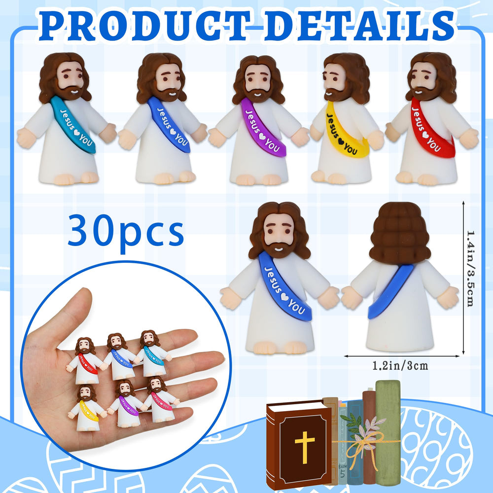 Bamamon mini Jesus figurines with smooth PVC surface for durable keepsakes