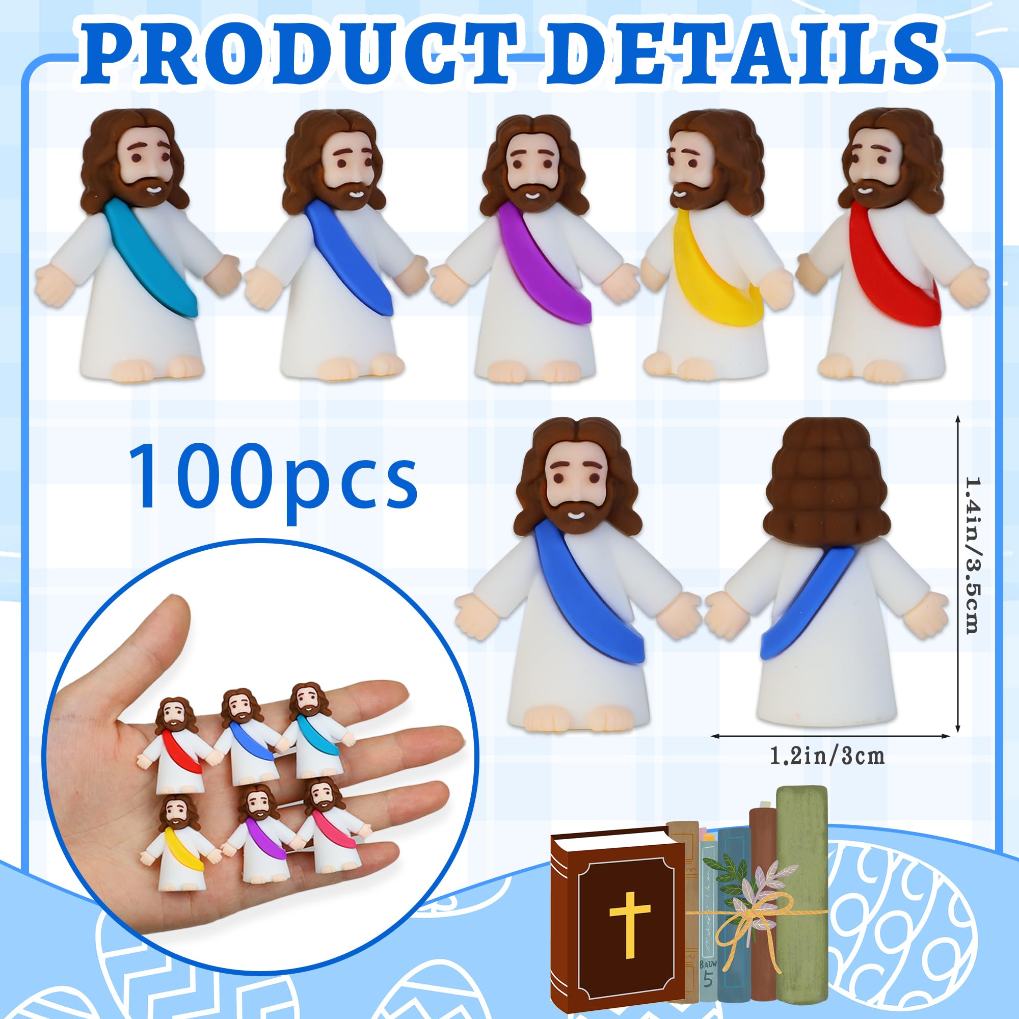 Bamamon PVC mini Jesus figures with durable, smooth surface