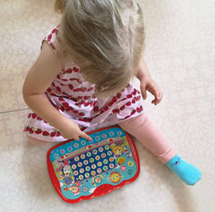 Bambiya tablet supports letters, numbers, and words practice during playtime.