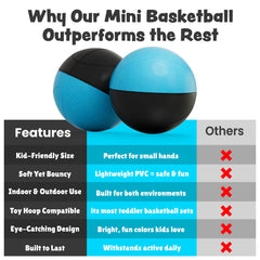 Kids and toddlers can practice aiming with the BAMMAX indoor basketball.