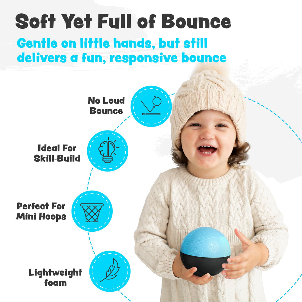 Soft-foam BAMMAX ball delivers quiet indoor bounce for peaceful play.