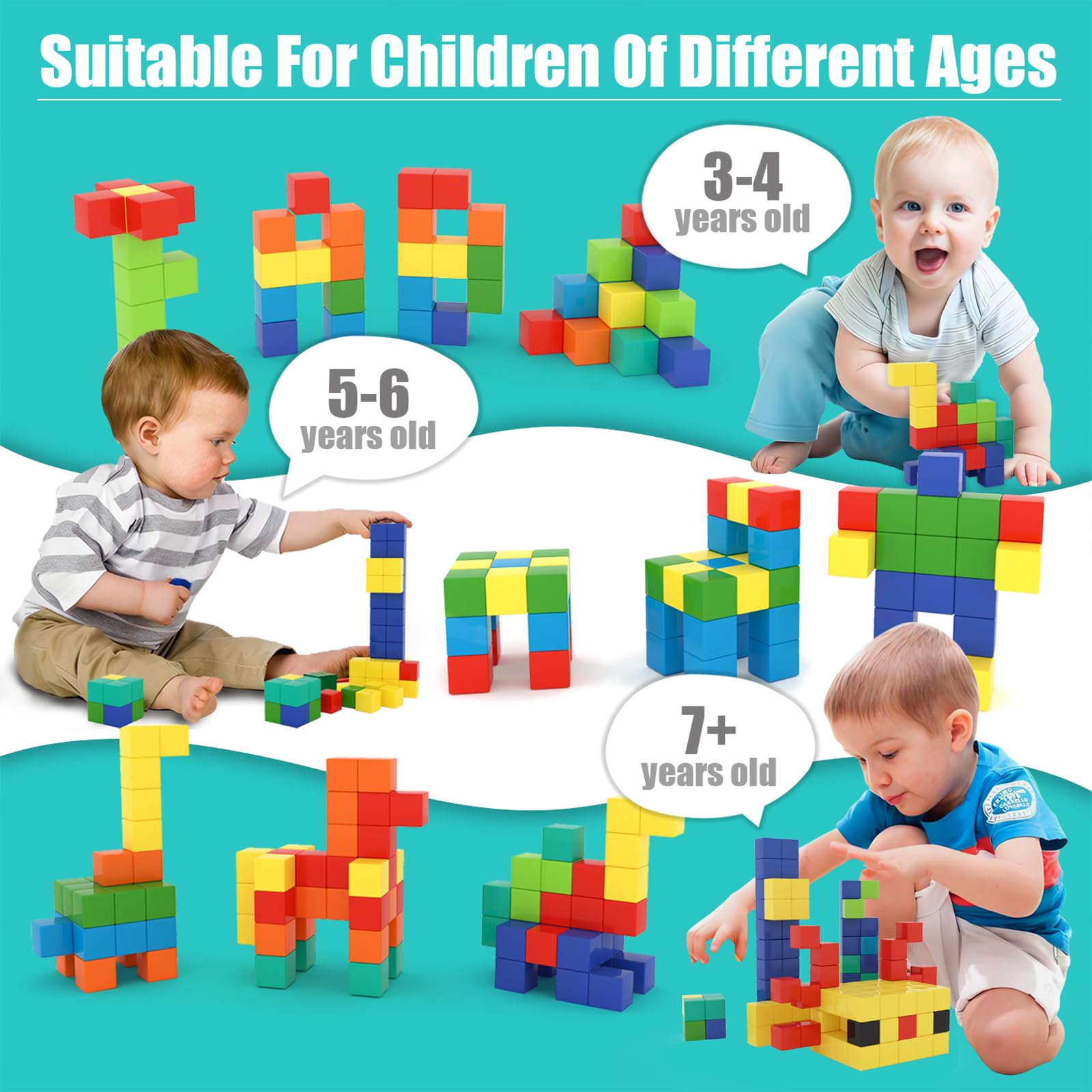 Colorful magnetic cubes by BananMelonBM spark color recognition and spatial play.