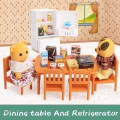 BananMelonBM dollhouse kitchen assembly kit aids hand-eye coordination and concentration.