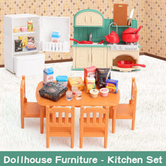 BananMelonBM dollhouse refrigerator encourages pretend cooking and organization.