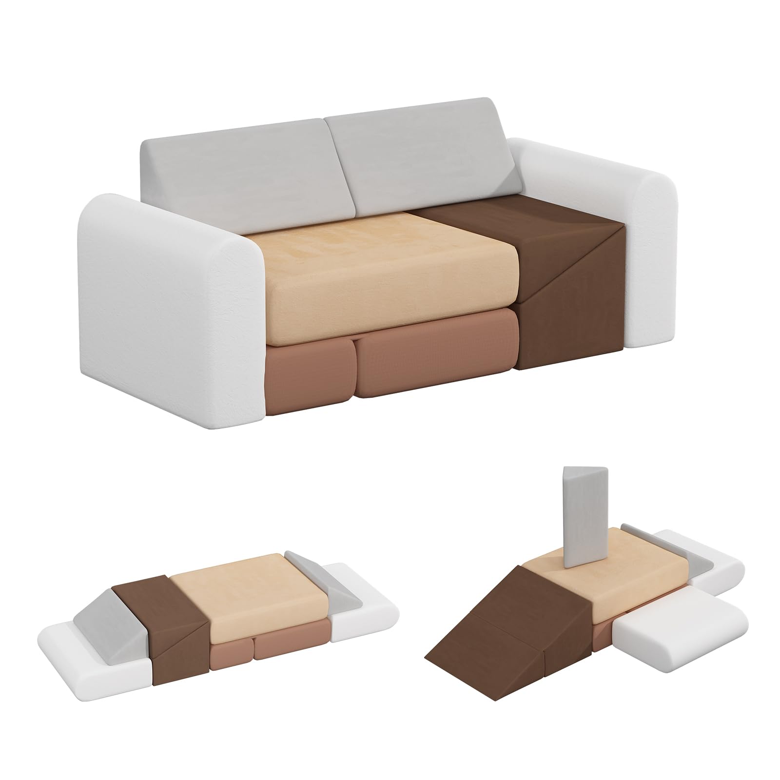 BanaSuper 7-piece climbing foam blocks for toddlers' safe exploration.