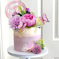 BANBALLON artificial eucalyptus and flowers create a natural charm on cakes.