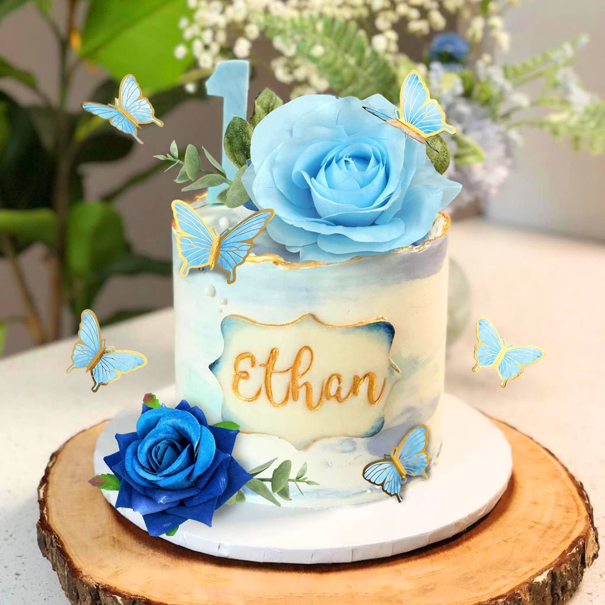 BANBALLON eucalyptus leaves topper enhances cake presentation.