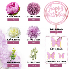 BANBALLON silver happy birthday topper adds polished sparkle to celebrations.