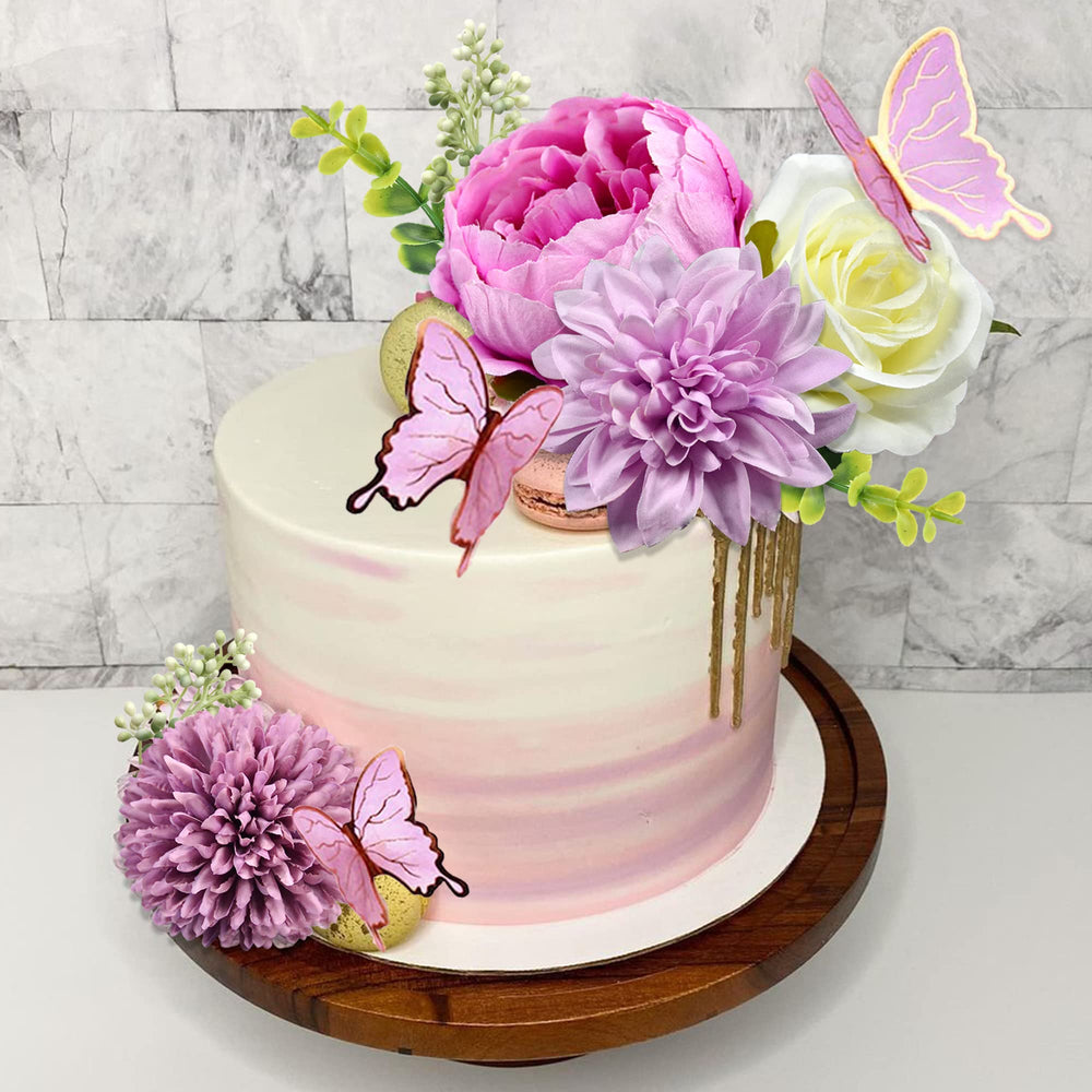 BANBALLON pink butterfly cake decoration enhances whimsy on desserts.