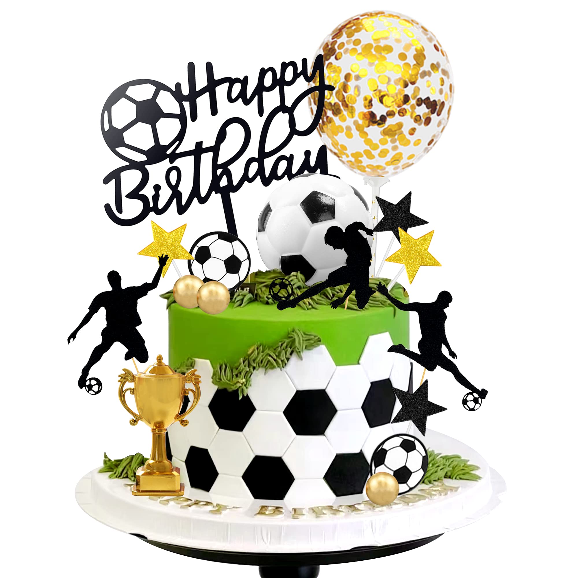BANBALLON soccer cake topper for a festive birthday display, instantly elevates party theme