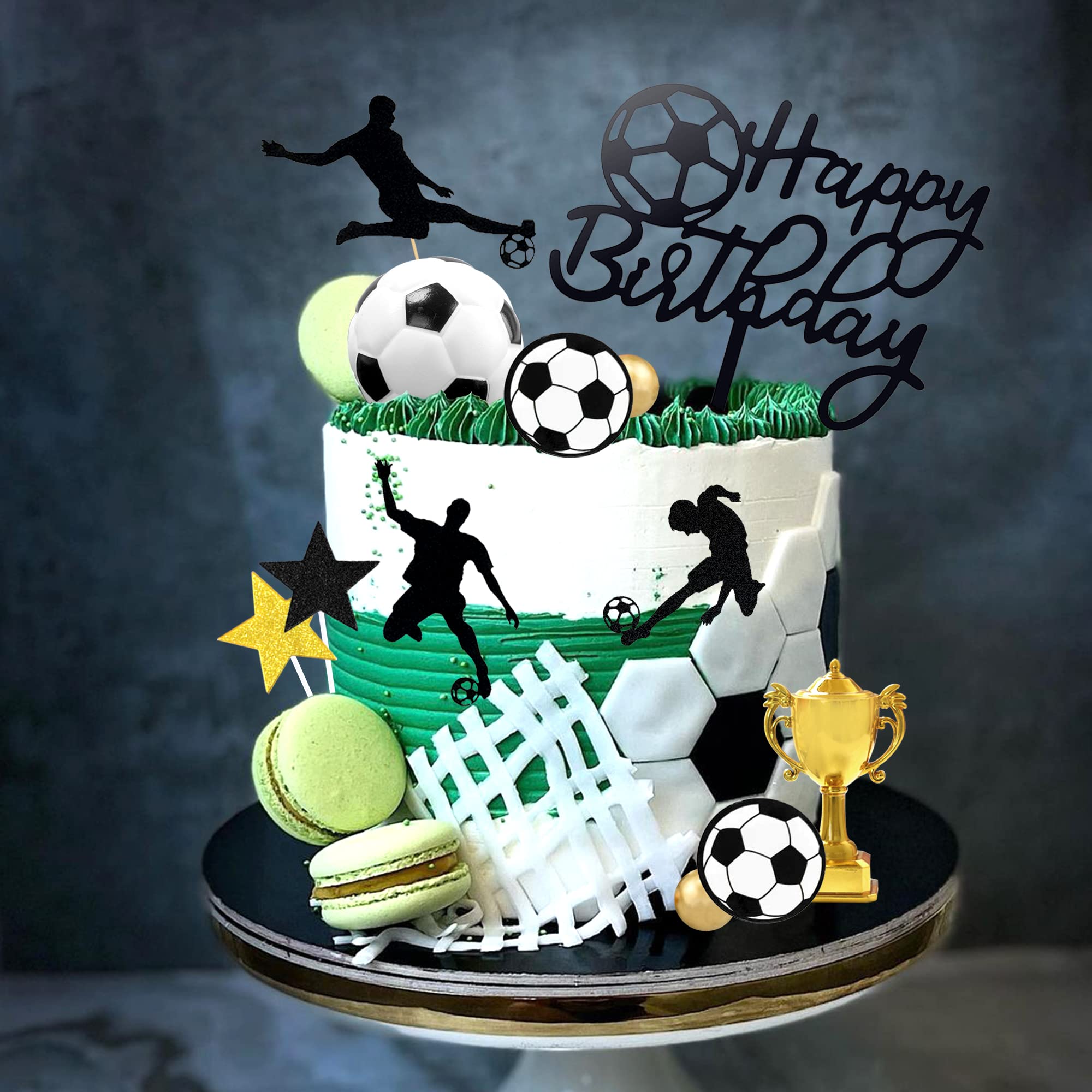 BANBALLON soccer player silhouette topper highlights athletic celebration vibes