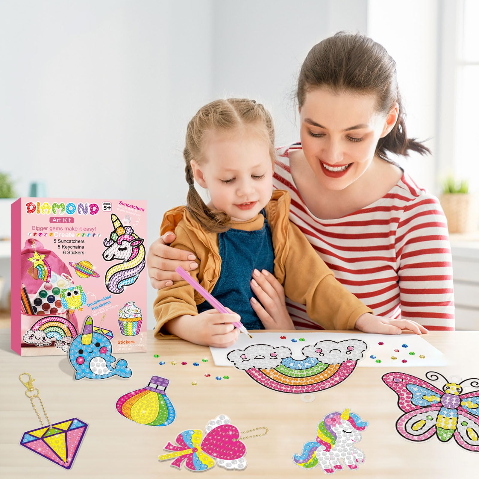 BANBBUR gem art keychains display vibrant dots, ideal for party favors and crafts.