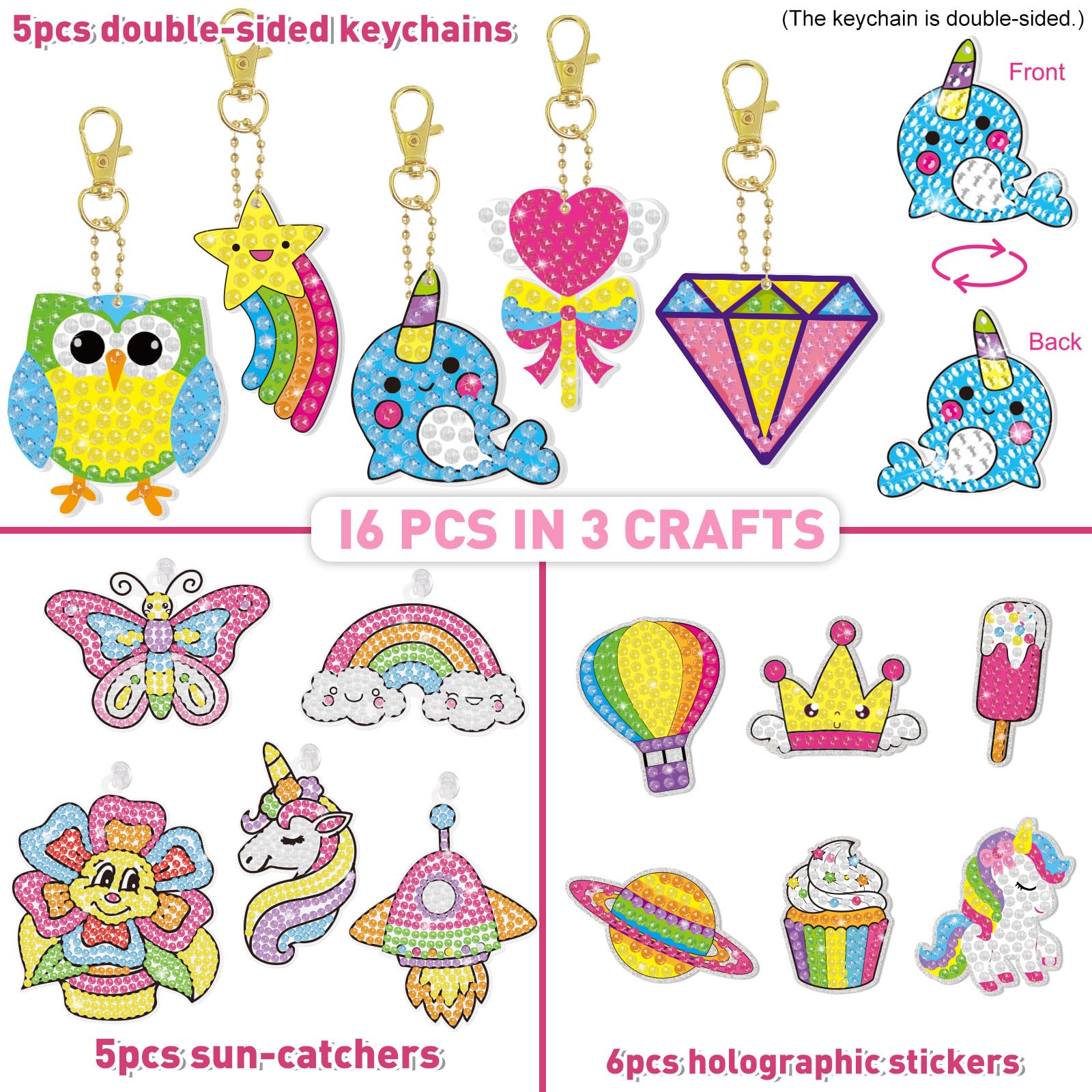BANBBUR gem art stickers add holographic shimmer, perfect for decorating projects.