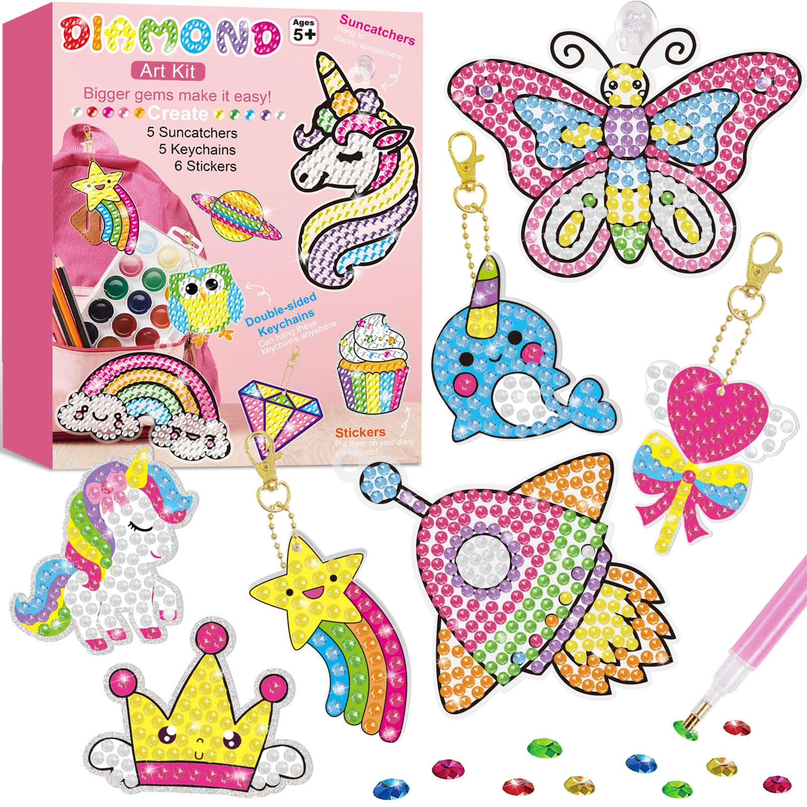 BANBBUR gem art suncatchers shine in light, inviting imaginative play and color exploration.