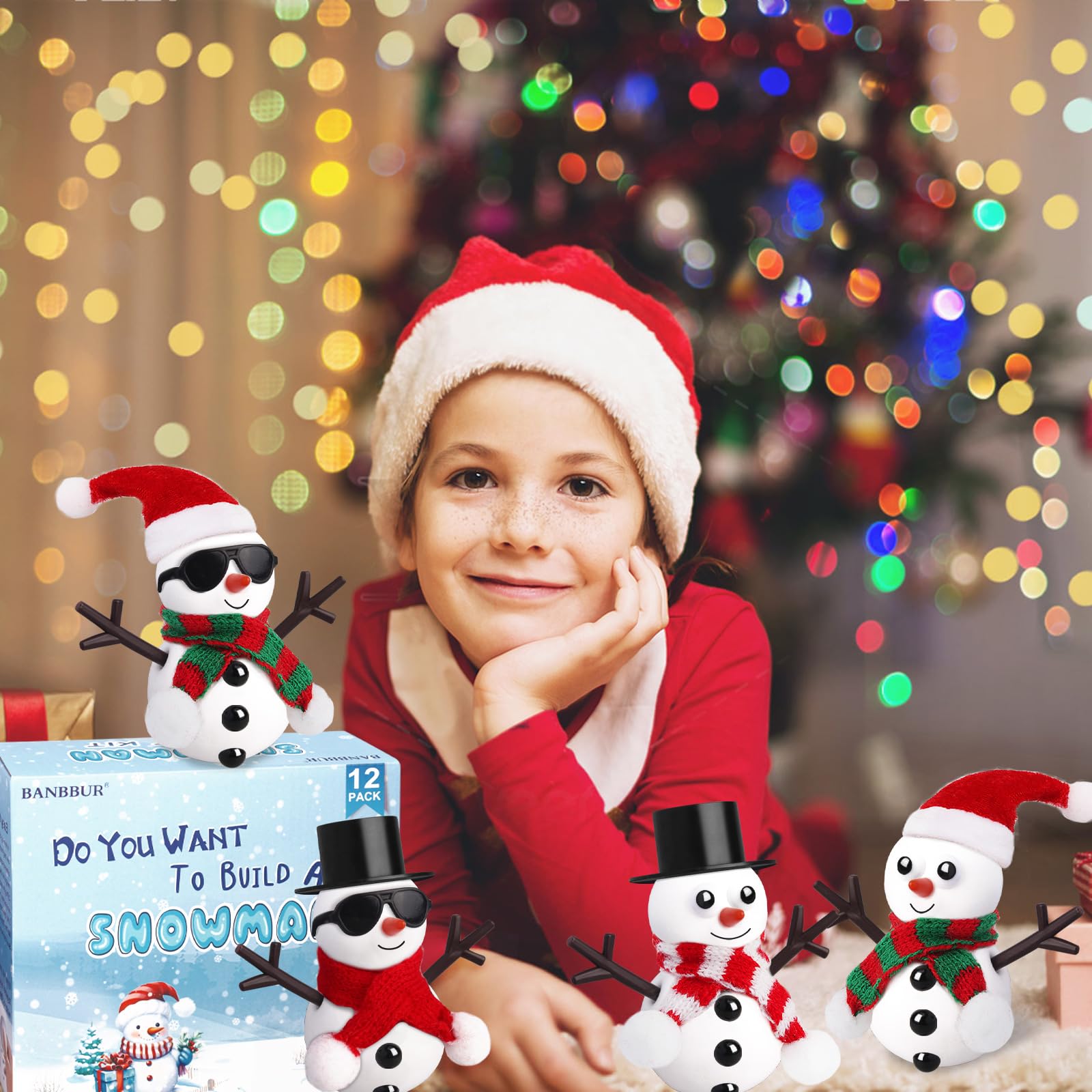 BANBBUR snowman accessories like eyes, nose, and buttons for playful detailing.